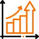 Ícone aumento de vendas